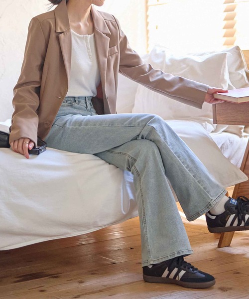 CHAN ME（チャンミ）の「【選べる2丈】ストレッチセミフレアデニムパンツ（デニムパンツ・レディース・インディゴブルー/ライトブルー/ブルー・TL/TLL/TS/TM/SMALL/MEDIUM/LARGE/X-LARGE）」の10枚目の写真