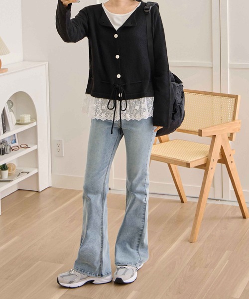 CHAN ME（チャンミ）の「【選べる2丈】ストレッチセミフレアデニムパンツ（デニムパンツ・レディース・インディゴブルー/ライトブルー/ブルー・TL/TLL/TS/TM/SMALL/MEDIUM/LARGE/X-LARGE）」の17枚目の写真