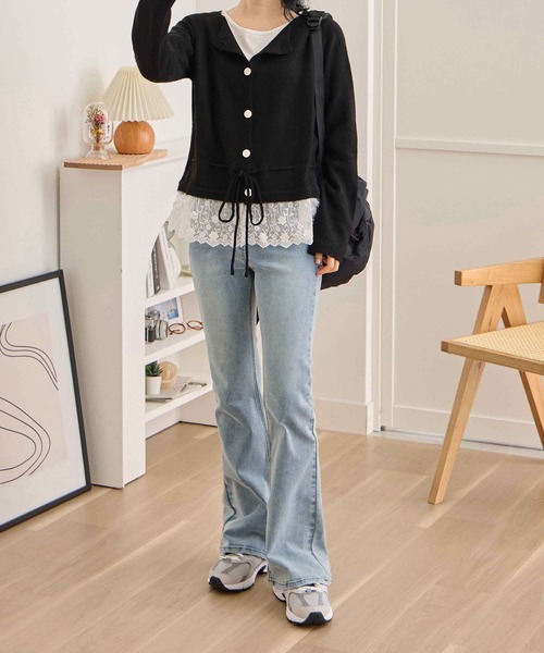 CHAN ME（チャンミ）の「【選べる2丈】ストレッチセミフレアデニムパンツ（デニムパンツ・レディース・インディゴブルー/ライトブルー/ブルー・TL/TLL/TS/TM/SMALL/MEDIUM/LARGE/X-LARGE）」の18枚目の写真