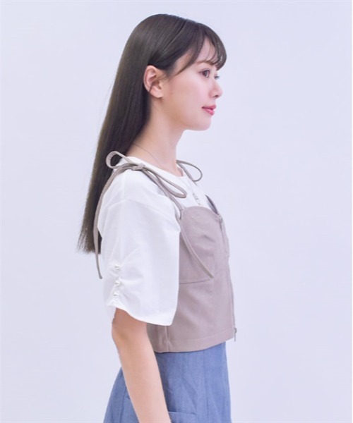 axes femme ベロアリボン❤︎レース ビスチェ 新品未使用品 可愛い系♡ セール】リボンフェイクレザービスチェ（ベスト）｜axes femme