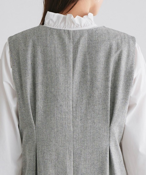 Pierrot（ピエロ）の「選べる柄タックジャンパースカート（ジャンパースカート・レディース・グレー系その他2/ブラウン系その他/グレー系その他/グレー系その他3・M/L/PM）」の9枚目の写真