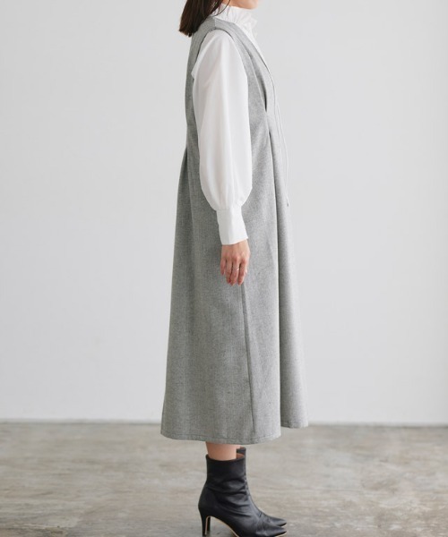 Pierrot（ピエロ）の「選べる柄タックジャンパースカート（ジャンパースカート・レディース・グレー系その他2/ブラウン系その他/グレー系その他/グレー系その他3・M/L/PM）」の11枚目の写真