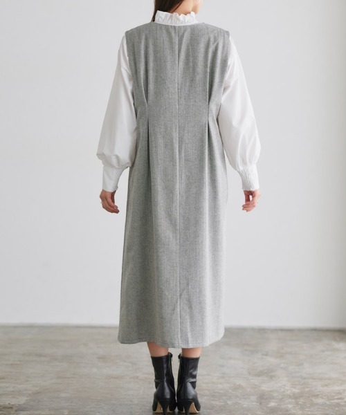 Pierrot（ピエロ）の「選べる柄タックジャンパースカート（ジャンパースカート・レディース・グレー系その他2/ブラウン系その他/グレー系その他/グレー系その他3・M/L/PM）」の12枚目の写真