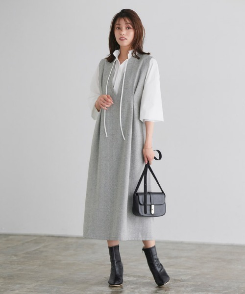 Pierrot（ピエロ）の「選べる柄タックジャンパースカート（ジャンパースカート・レディース・グレー系その他2/ブラウン系その他/グレー系その他/グレー系その他3・M/L/PM）」の18枚目の写真