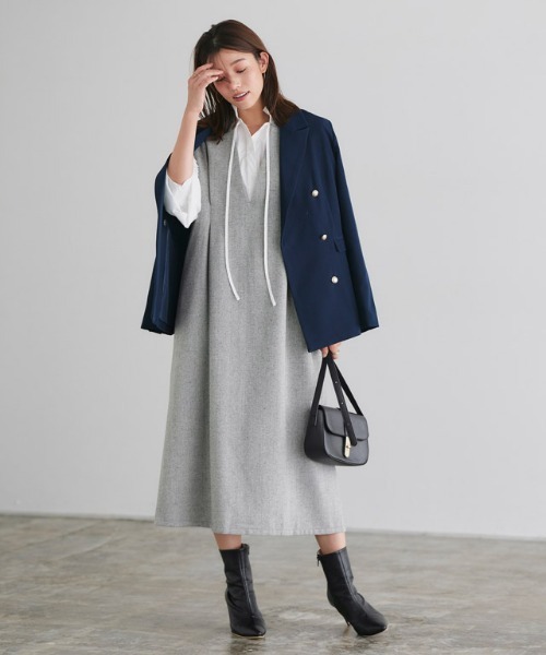 ebure⭐︎大人ジャンバースカート⭐︎38 セール】 【L】【ウォッシャブル】タンブラーツイルジャンパー