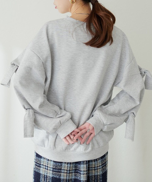 natural couture(ナチュラルクチュール)の「袖リボンダンボールプルオーバー(Tシャツ/カットソー・レディース・オフホワイト/ブルー/グレー/ブラック・FREE)」の15枚目の写真