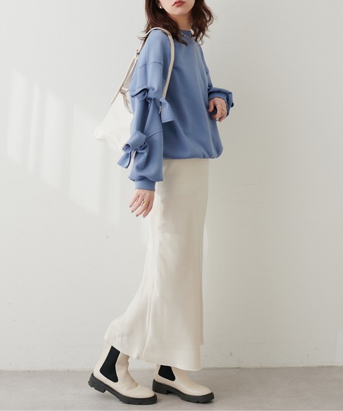 natural couture(ナチュラルクチュール)の「袖リボンダンボールプルオーバー(Tシャツ/カットソー・レディース・オフホワイト/ブルー/グレー/ブラック・FREE)」の20枚目の写真