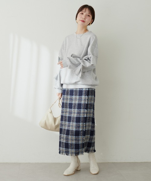 natural couture(ナチュラルクチュール)の「袖リボンダンボールプルオーバー(Tシャツ/カットソー・レディース・オフホワイト/ブルー/グレー/ブラック・FREE)」の16枚目の写真
