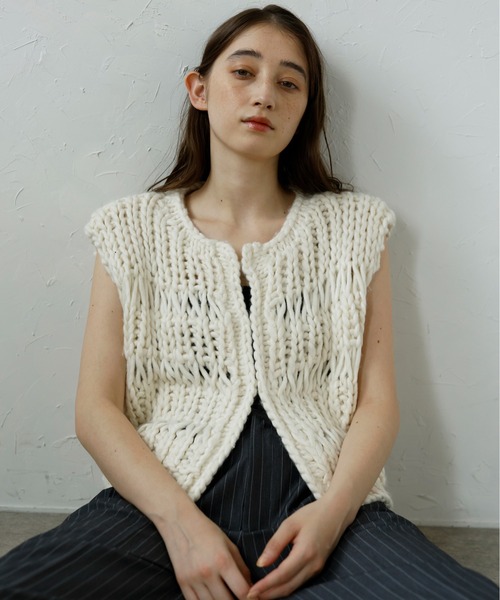 hand knit vest / ハンドニットベスト