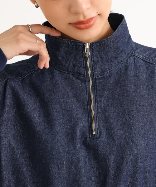 n'OrLABEL（ノアールレーベル）の「『ハーフジップデニムワンピース』（ワンピース・レディース・ブラック/インディゴブルー・1/2）」の7枚目の写真