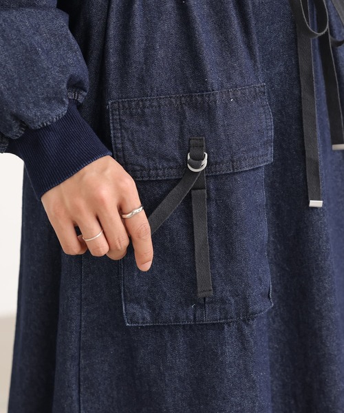 n'OrLABEL（ノアールレーベル）の「『ハーフジップデニムワンピース』（ワンピース・レディース・ブラック/インディゴブルー・1/2）」の10枚目の写真