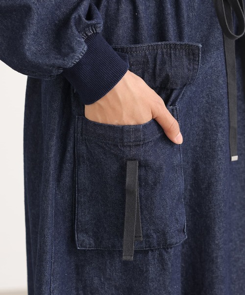 n'OrLABEL（ノアールレーベル）の「『ハーフジップデニムワンピース』（ワンピース・レディース・ブラック/インディゴブルー・1/2）」の11枚目の写真