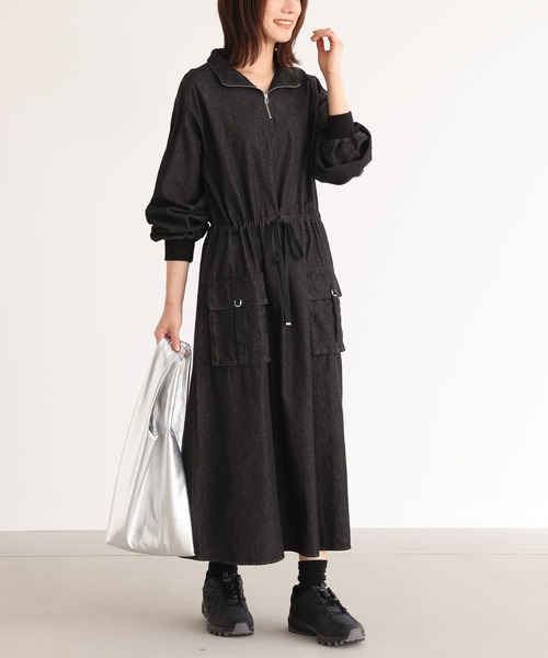 n'OrLABEL（ノアールレーベル）の「『ハーフジップデニムワンピース』（ワンピース・レディース・ブラック/インディゴブルー・1/2）」の13枚目の写真