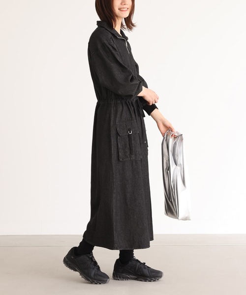 n'OrLABEL（ノアールレーベル）の「『ハーフジップデニムワンピース』（ワンピース・レディース・ブラック/インディゴブルー・1/2）」の14枚目の写真