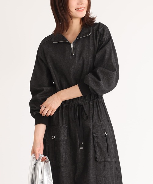 n'OrLABEL（ノアールレーベル）の「『ハーフジップデニムワンピース』（ワンピース・レディース・ブラック/インディゴブルー・1/2）」の16枚目の写真