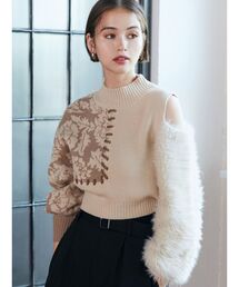 MURUA | ショルダーフラワーシャギーニット(ニット/セーター)