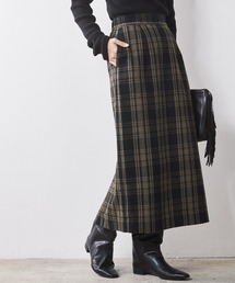 CHIC STYLE | 綿100％チェックロングタイトスカート シックスタイル（大きいサイズ対応）(スカート)