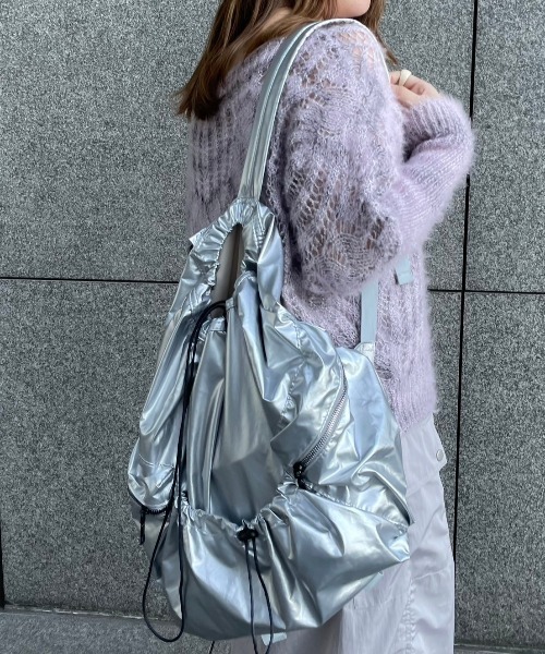 kutir（クティール）の「kutirlune／ポケットナップサック　バックパック（バックパック/リュック・レディース・ブラック/シルバー・FREE）」の13枚目の写真