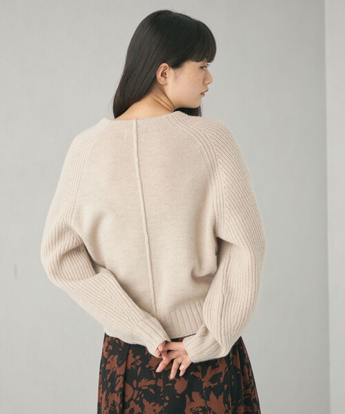 EMMEL REFINES（エメルリファインズ）の「＜EMMEL REFINES＞EM ラグランキリカエ ニットプルオーバー（ニット/セーター・レディース・ライトブルー/オフホワイト/ベージュ・FREE）」の8枚目の写真