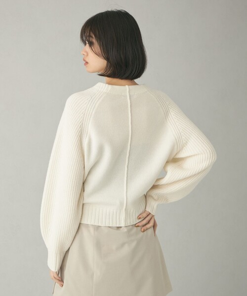 EMMEL REFINES（エメルリファインズ）の「＜EMMEL REFINES＞EM ラグランキリカエ ニットプルオーバー（ニット/セーター・レディース・ライトブルー/オフホワイト/ベージュ・FREE）」の17枚目の写真