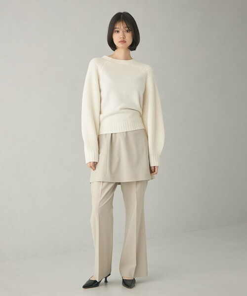 EMMEL REFINES（エメルリファインズ）の「＜EMMEL REFINES＞EM ラグランキリカエ ニットプルオーバー（ニット/セーター・レディース・ライトブルー/オフホワイト/ベージュ・FREE）」の19枚目の写真