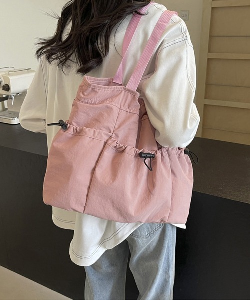Miniministore(ミニミニストア)の「トートバッグ ドロストポケットサブバッグ(トートバッグ・レディース・ブルー/ブラック/アイボリー/モスグリーン/ピンク/ベージュ・FREE)」の6枚目の写真