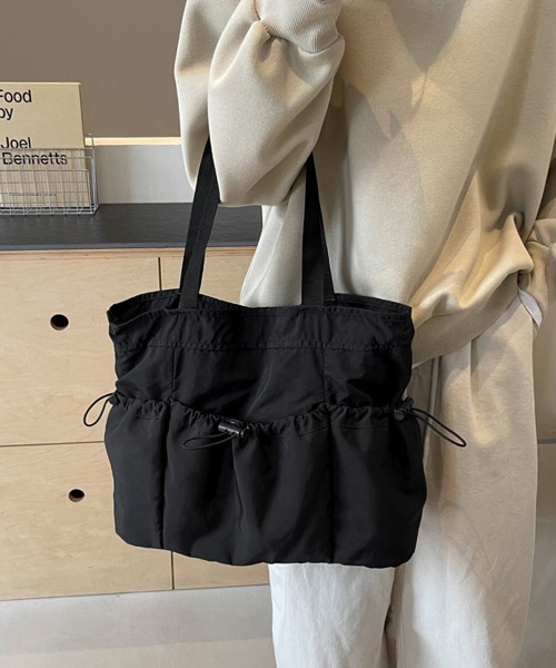 Miniministore(ミニミニストア)の「トートバッグ ドロストポケットサブバッグ(トートバッグ・レディース・ブルー/ブラック/アイボリー/モスグリーン/ピンク/ベージュ・FREE)」の14枚目の写真