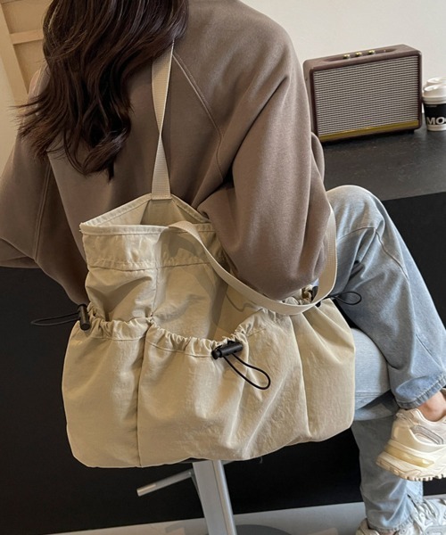 Miniministore(ミニミニストア)の「トートバッグ ドロストポケットサブバッグ(トートバッグ・レディース・ブルー/ブラック/アイボリー/モスグリーン/ピンク/ベージュ・FREE)」の19枚目の写真