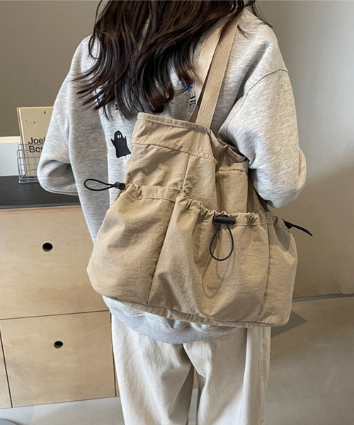 Miniministore(ミニミニストア)の「トートバッグ ドロストポケットサブバッグ(トートバッグ・レディース・ブルー/ブラック/アイボリー/モスグリーン/ピンク/ベージュ・FREE)」の20枚目の写真