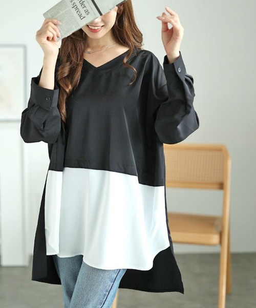 フェイクレイヤード肩デザインチュニック（チュニック）｜GOLDJAPAN（ゴールドジャパン）