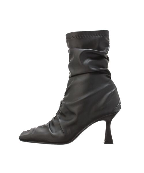 RESEXXY（リゼクシー）の「ギャザーデザインショートブーツ（ブーツ・レディース・ブラック/ベージュ・LARGE/MEDIUM/SMALL）」の3枚目の写真