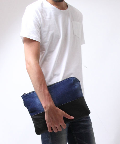 JACKROSE（ジャックローズ）の「【2WAY】コンビネーションサコッシュ＆クラッチバッグ（クラッチバッグ・メンズ・インディゴブルー/ネイビー/ホワイト/ブラック/キャメル/カモフラージュ/ブルー/サックスブルー/ブルー系その他・フリー/FREE）」の5枚目の写真