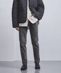 カイハラデニム ブラック スリムテーパード パンツ