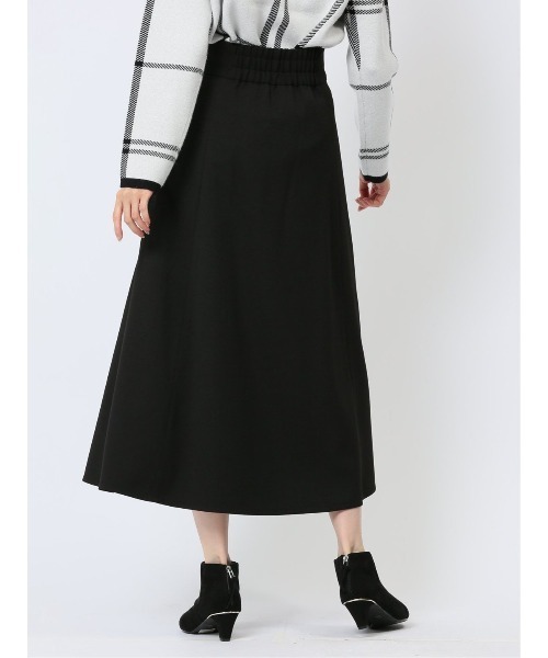 m.f.editorial（エムエフエディトリアル）の「【表地ストレッチ ウォッシャブル】m.f.エディトリアル レディース ボタンデザイン フレアースカート（スカート・レディース・ブラック/ピンク系その他・S/MEDIUM/LARGE）」の11枚目の写真