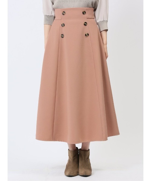 m.f.editorial（エムエフエディトリアル）の「【表地ストレッチ ウォッシャブル】m.f.エディトリアル レディース ボタンデザイン フレアースカート（スカート・レディース・ブラック/ピンク系その他・S/MEDIUM/LARGE）」の15枚目の写真