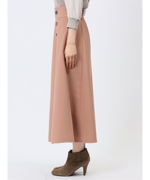 m.f.editorial（エムエフエディトリアル）の「【表地ストレッチ ウォッシャブル】m.f.エディトリアル レディース ボタンデザイン フレアースカート（スカート・レディース・ブラック/ピンク系その他・S/MEDIUM/LARGE）」の16枚目の写真