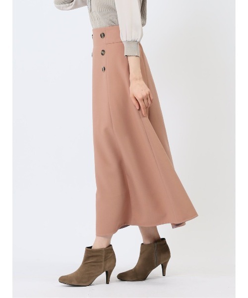 m.f.editorial（エムエフエディトリアル）の「【表地ストレッチ ウォッシャブル】m.f.エディトリアル レディース ボタンデザイン フレアースカート（スカート・レディース・ブラック/ピンク系その他・S/MEDIUM/LARGE）」の20枚目の写真