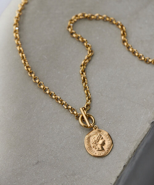 《金属アレルギー対応/ステンレス》マンテルコインネックレス（ネックレス）｜ear PAPILLONNER（イアパピヨネ）