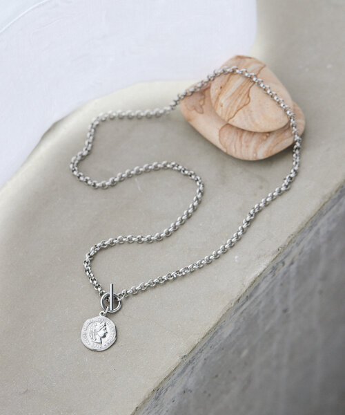 《金属アレルギー対応/ステンレス》マンテルコインネックレス（ネックレス）｜ear PAPILLONNER（イアパピヨネ）