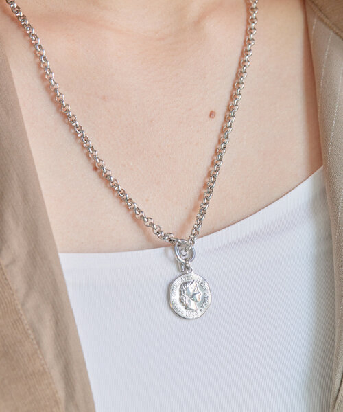 《金属アレルギー対応/ステンレス》マンテルコインネックレス（ネックレス）｜ear PAPILLONNER（イアパピヨネ）