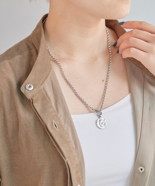 《金属アレルギー対応/ステンレス》マンテルコインネックレス（ネックレス）｜ear PAPILLONNER（イアパピヨネ）