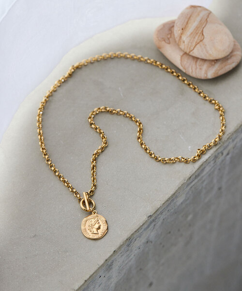 《金属アレルギー対応/ステンレス》マンテルコインネックレス（ネックレス）｜ear PAPILLONNER（イアパピヨネ）