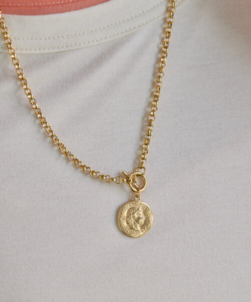 《金属アレルギー対応/ステンレス》マンテルコインネックレス（ネックレス）｜ear PAPILLONNER（イアパピヨネ）