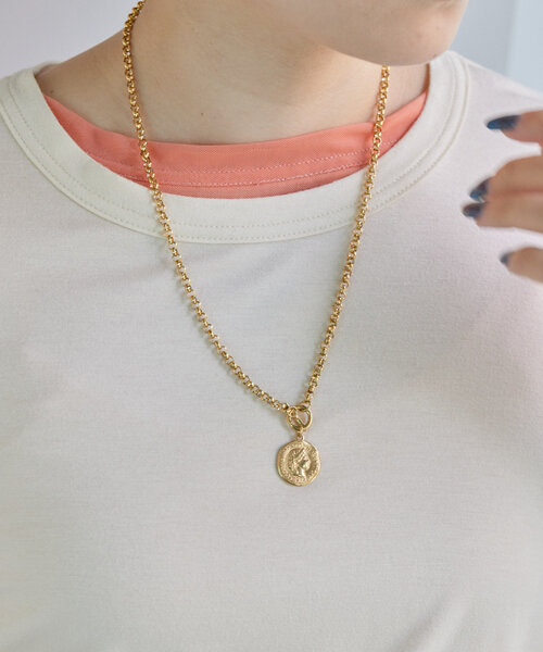 《金属アレルギー対応/ステンレス》マンテルコインネックレス（ネックレス）｜ear PAPILLONNER（イアパピヨネ）