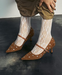 Studded Point Suede Pumps / スタッズポイントスエードパンプス【uyu./ウユ】
