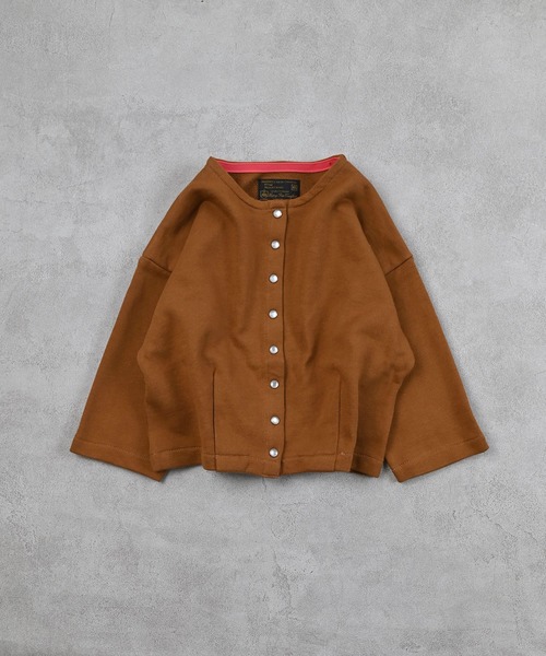 A BOND（アボンド）の「スナップボタンマルーンカーディガン（カーディガン/ボレロ・キッズ・ブラック/ブラウン/ミント/レッド・120/80/130/95/140/150/90/100/110）」の3枚目の写真