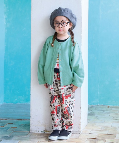 A BOND（アボンド）の「スナップボタンマルーンカーディガン（カーディガン/ボレロ・キッズ・ブラック/ブラウン/ミント/レッド・120/80/130/95/140/150/90/100/110）」の8枚目の写真