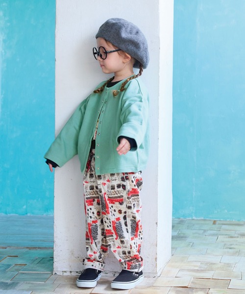 A BOND（アボンド）の「スナップボタンマルーンカーディガン（カーディガン/ボレロ・キッズ・ブラック/ブラウン/ミント/レッド・120/80/130/95/140/150/90/100/110）」の6枚目の写真