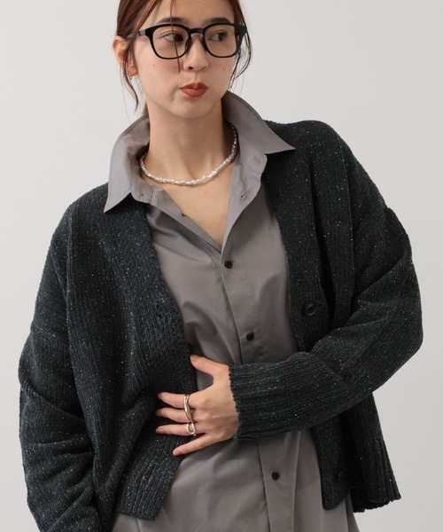 【セール】SALOON(サルーン)/モールラメカーデ【手洗い可】長袖(カーディガン/ボレロ)|saloon(サルーン)