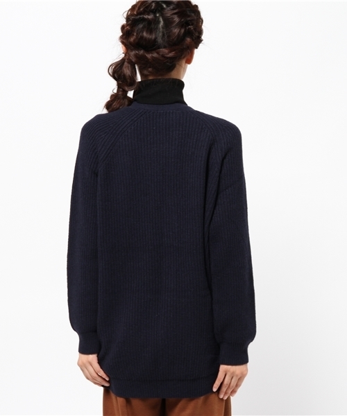 MYSELF ABAHOUSE(マイセルフアバハウス)の「アルパカ混Vカーデ(カーディガン/ボレロ・レディース・ネイビー/グレー・FREE)」の5枚目の写真